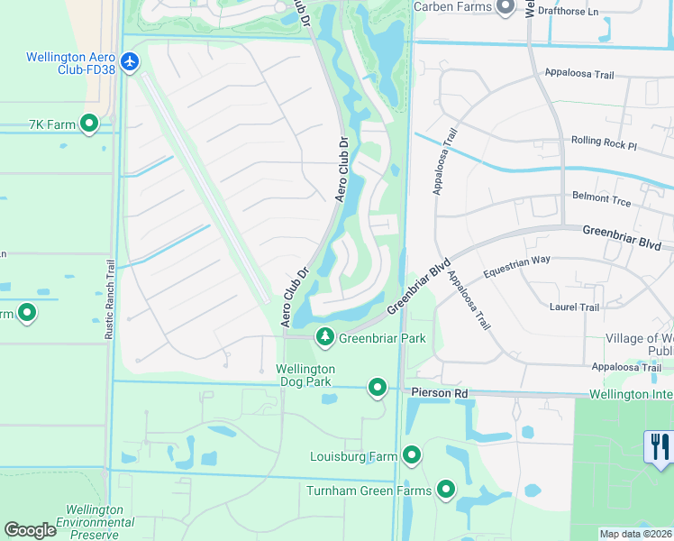 map of restaurants, bars, coffee shops, grocery stores, and more near 2721 Neaton Court in Wellington