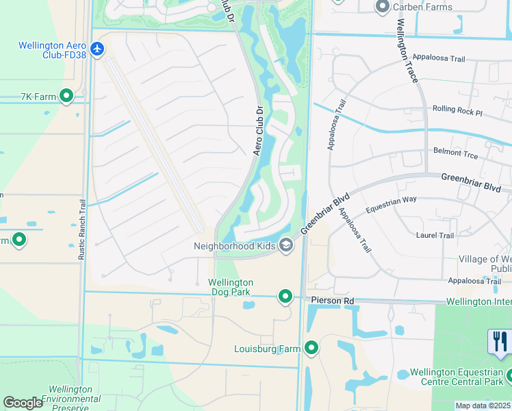 map of restaurants, bars, coffee shops, grocery stores, and more near 2711 Neaton Court in Wellington