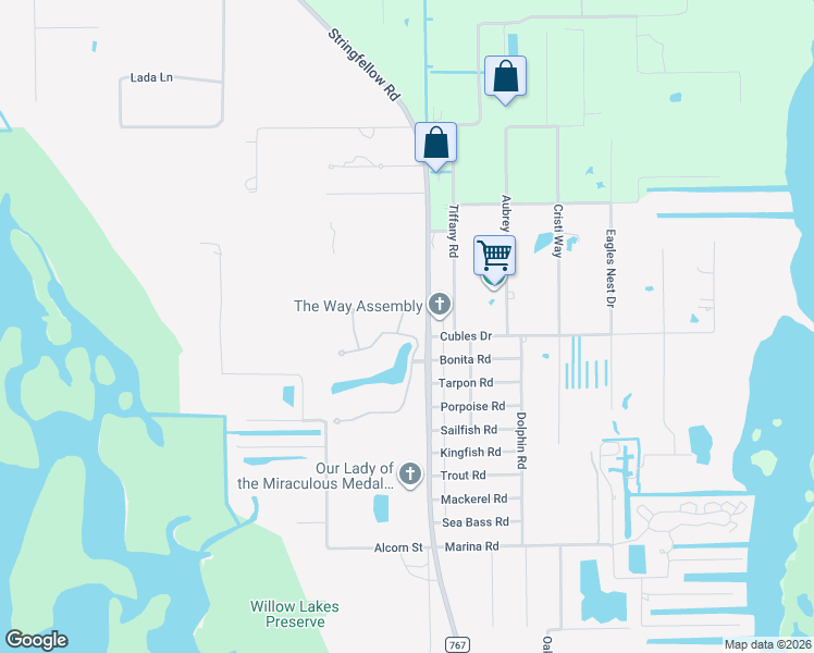 map of restaurants, bars, coffee shops, grocery stores, and more near 6060 Calusa Ridge Trail in Bokeelia