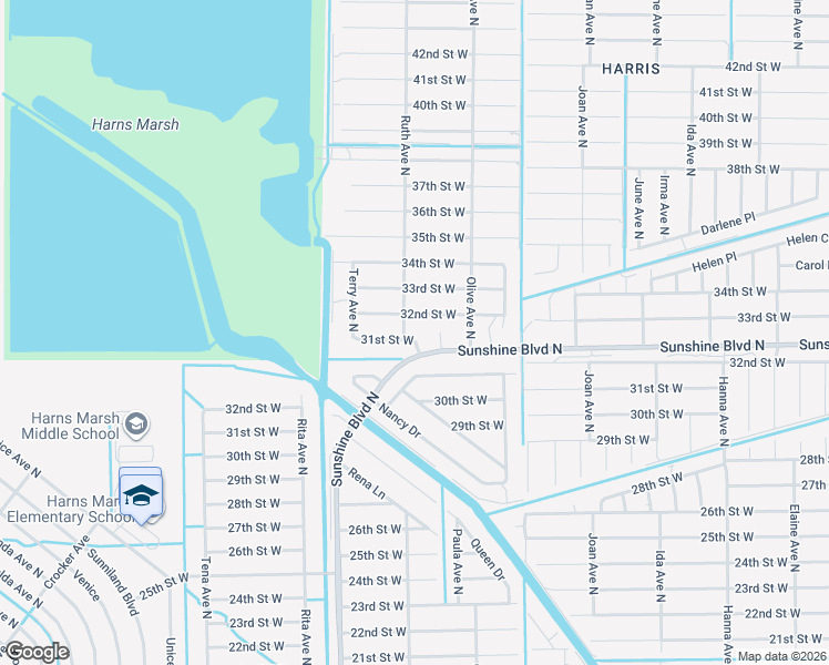map of restaurants, bars, coffee shops, grocery stores, and more near 3304 31st Street West in Lehigh Acres