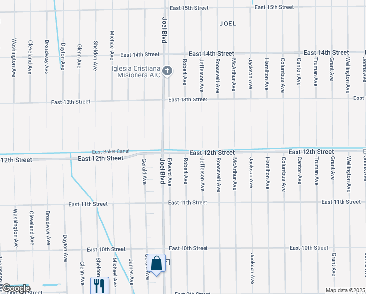 map of restaurants, bars, coffee shops, grocery stores, and more near 1201 Robert Avenue in Lehigh Acres