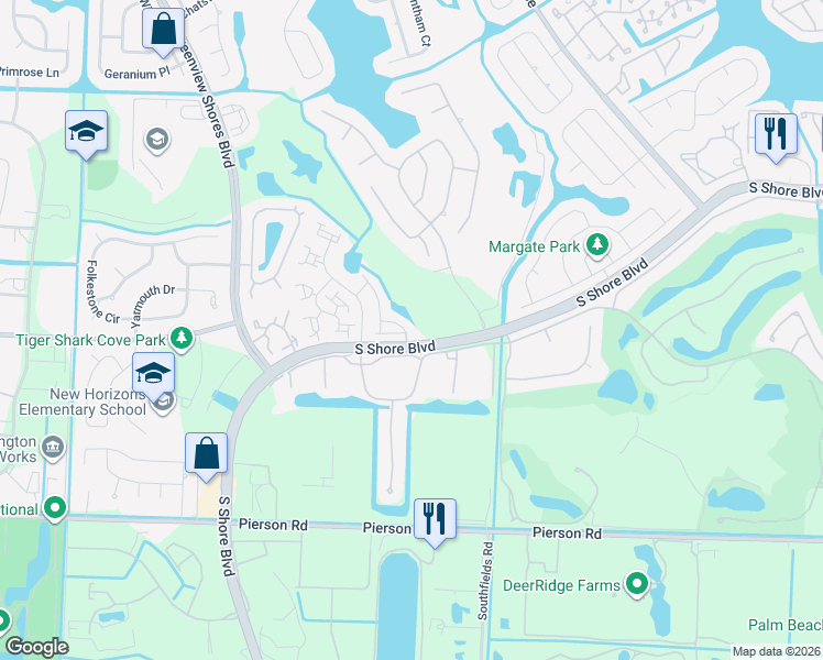 map of restaurants, bars, coffee shops, grocery stores, and more near 2730 Linkside Drive in Wellington