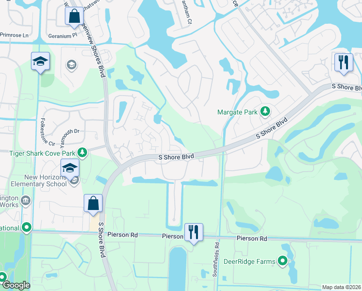 map of restaurants, bars, coffee shops, grocery stores, and more near 2730 Linkside Drive in Wellington