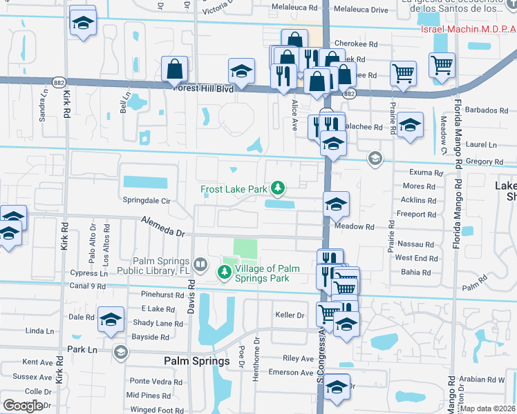 map of restaurants, bars, coffee shops, grocery stores, and more near 24 Bonnie Boulevard in Palm Springs