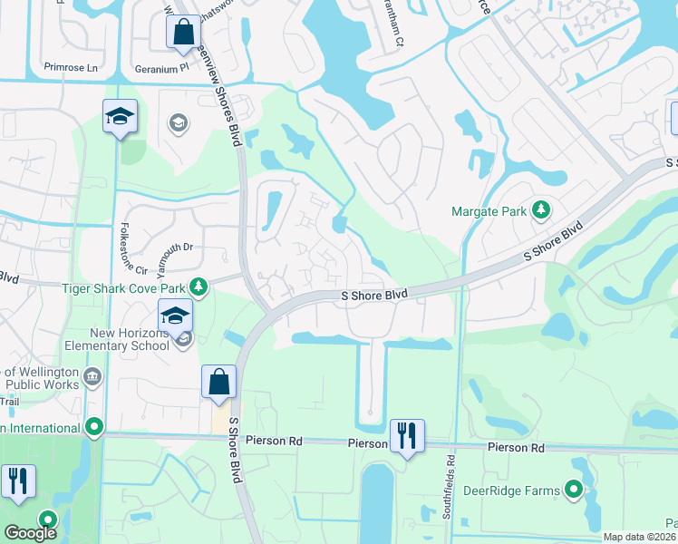 map of restaurants, bars, coffee shops, grocery stores, and more near 2678 Bedford Mews Drive in Wellington