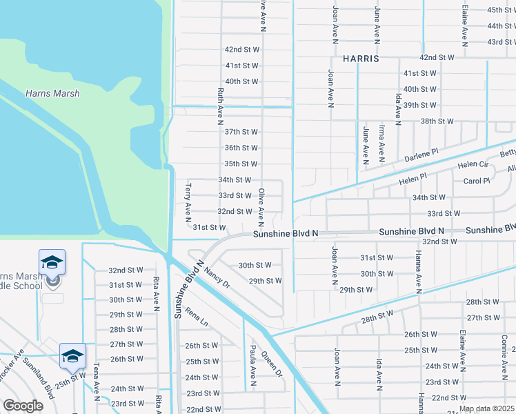 map of restaurants, bars, coffee shops, grocery stores, and more near 3200 32nd Street West in Lehigh Acres
