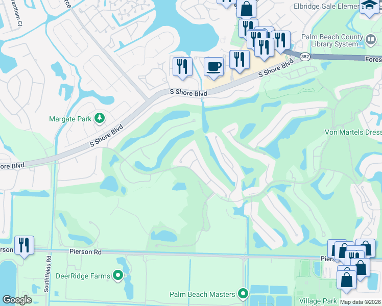 map of restaurants, bars, coffee shops, grocery stores, and more near 2459 Players Court in Wellington