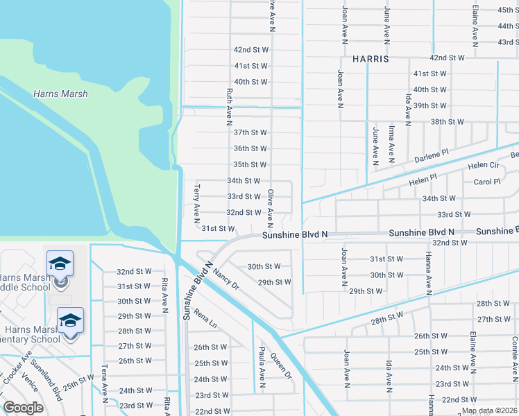 map of restaurants, bars, coffee shops, grocery stores, and more near 3200 32nd Street West in Lehigh Acres