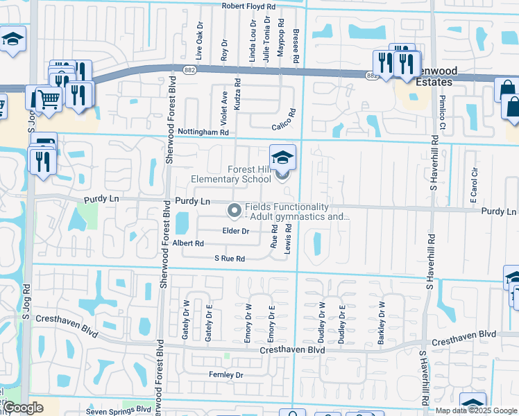 map of restaurants, bars, coffee shops, grocery stores, and more near 5660 Purdy Lane in West Palm Beach