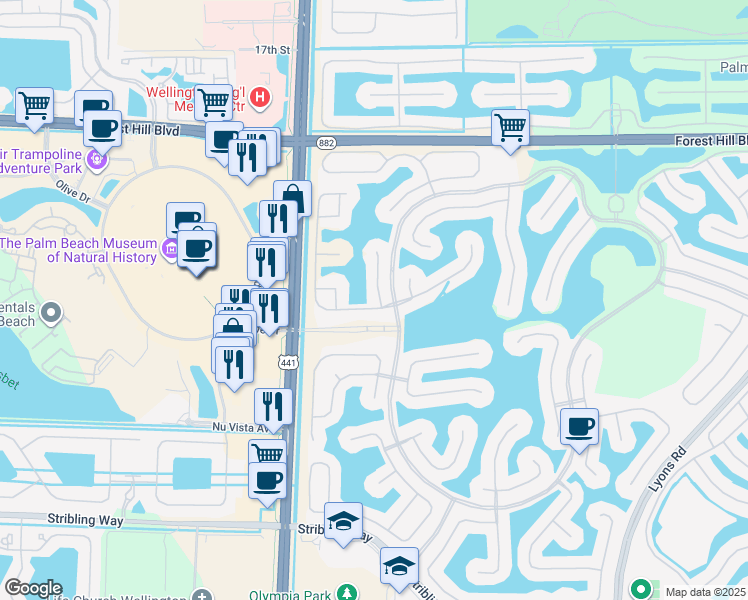 map of restaurants, bars, coffee shops, grocery stores, and more near 2371 Waburton Terrace in Wellington