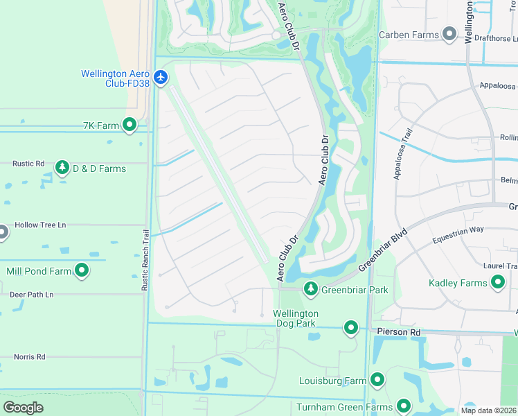 map of restaurants, bars, coffee shops, grocery stores, and more near 15555 Hawker Lane in Wellington