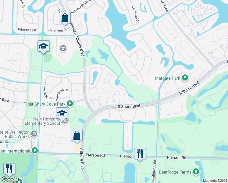 map of restaurants, bars, coffee shops, grocery stores, and more near 13316 Bedford Mews Court in Wellington