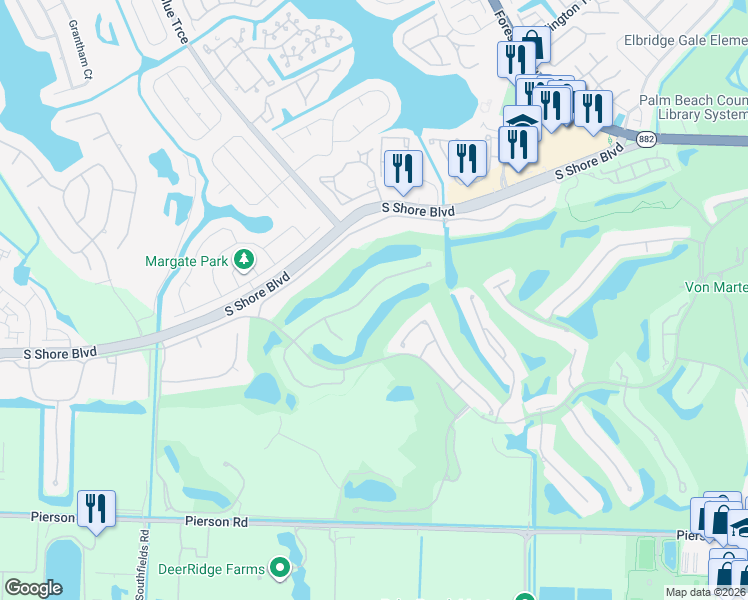 map of restaurants, bars, coffee shops, grocery stores, and more near 12446 Cypress Island Way in Wellington