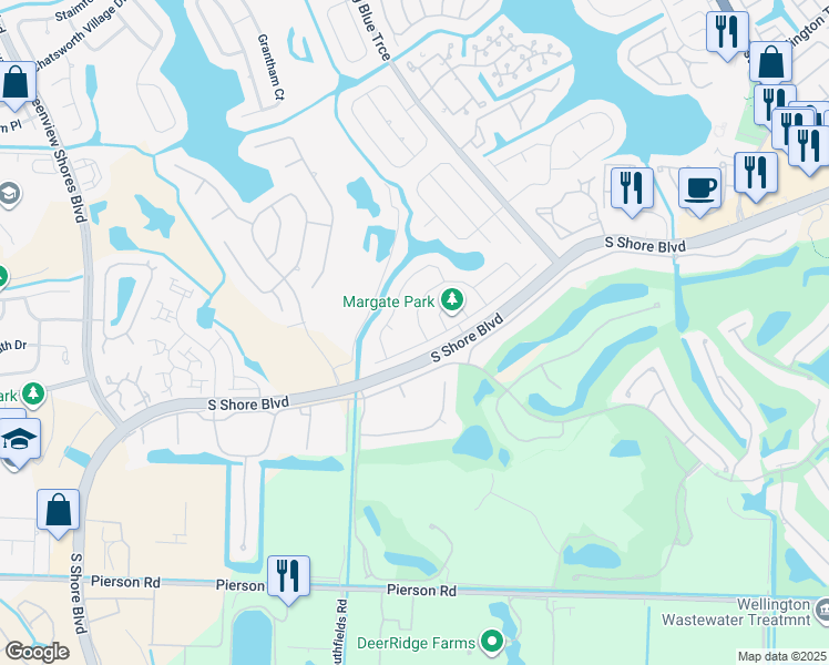 map of restaurants, bars, coffee shops, grocery stores, and more near 12855 Kingsway Road in Wellington
