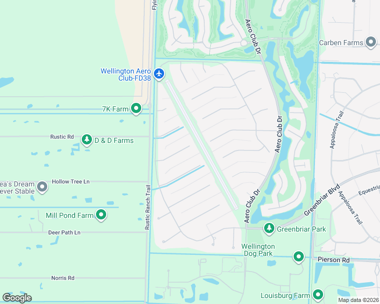 map of restaurants, bars, coffee shops, grocery stores, and more near 15800 Weatherly Road in Wellington