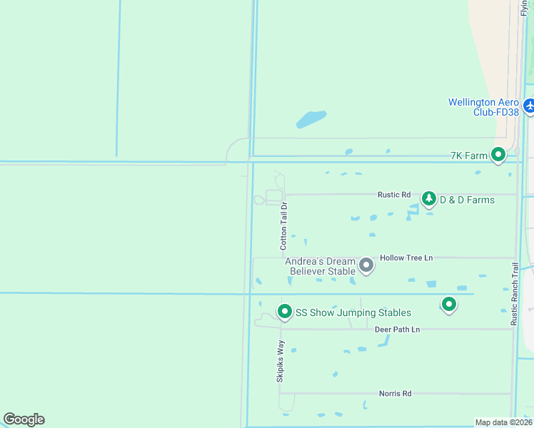 map of restaurants, bars, coffee shops, grocery stores, and more near 2191 Cotton Tail Drive in Wellington