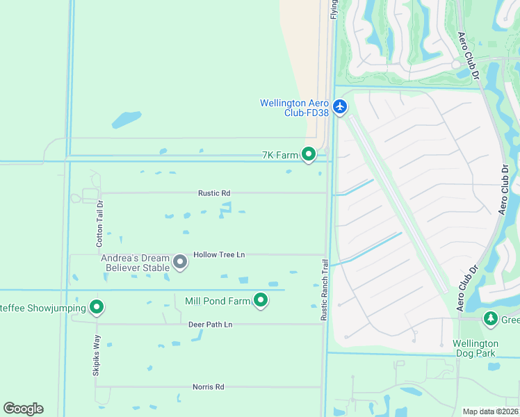 map of restaurants, bars, coffee shops, grocery stores, and more near 16290 Cotton Tail Drive in Wellington