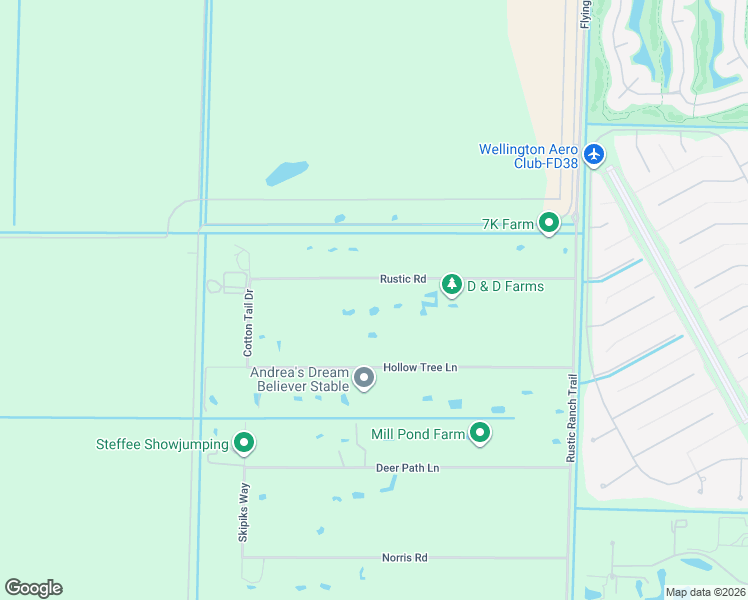 map of restaurants, bars, coffee shops, grocery stores, and more near 16556 Rustic Road in Wellington