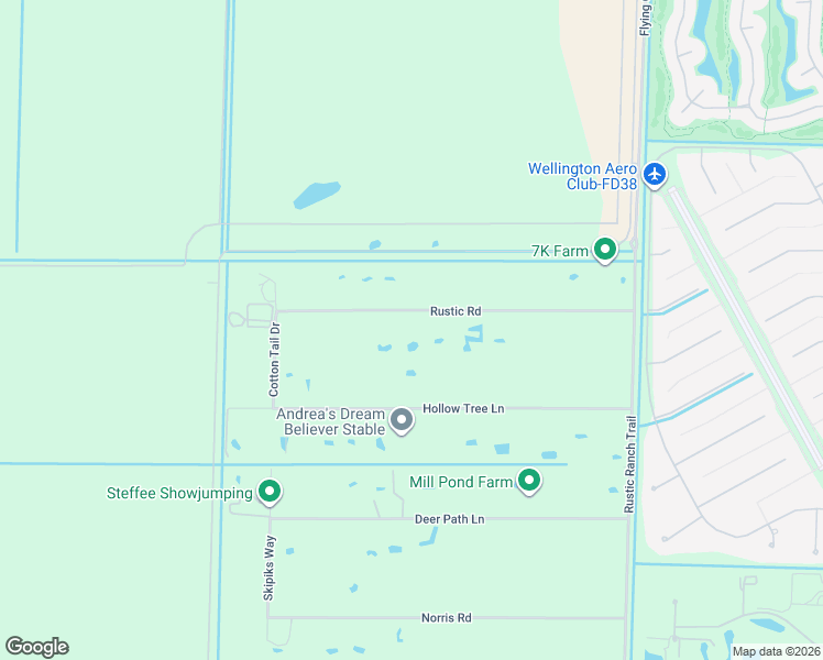 map of restaurants, bars, coffee shops, grocery stores, and more near 16556 Rustic Road in Wellington