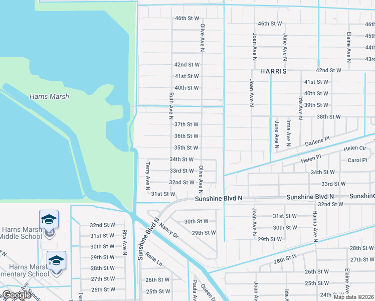 map of restaurants, bars, coffee shops, grocery stores, and more near 3209 35th Street West in Lehigh Acres