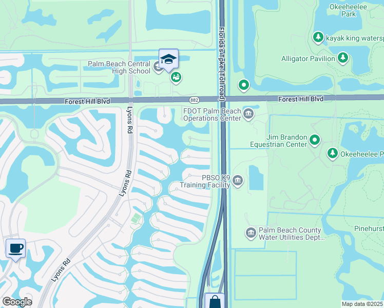map of restaurants, bars, coffee shops, grocery stores, and more near 8070 Inagua Lane in Wellington