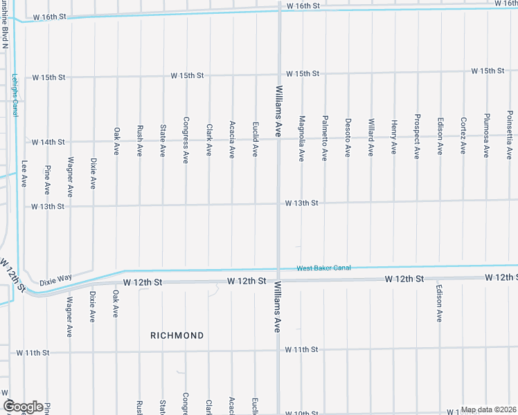 map of restaurants, bars, coffee shops, grocery stores, and more near 1107 West 13th Street in Lehigh Acres