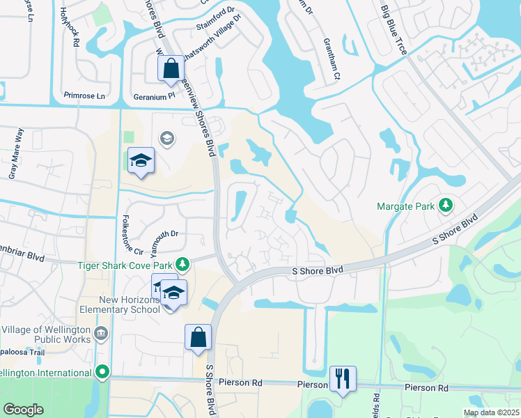 map of restaurants, bars, coffee shops, grocery stores, and more near 2452 Stonegate Drive in Wellington
