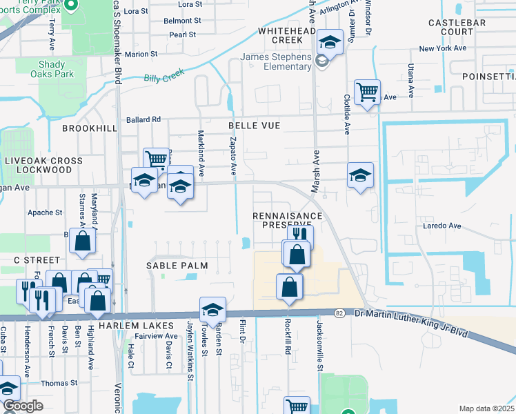 map of restaurants, bars, coffee shops, grocery stores, and more near 4208 Othello Lane in Fort Myers