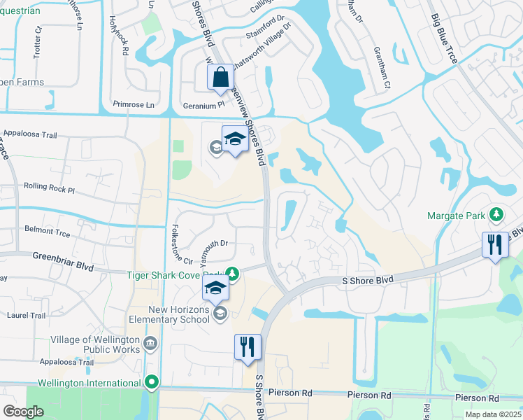 map of restaurants, bars, coffee shops, grocery stores, and more near 13636 Folkestone Court in West Palm Beach