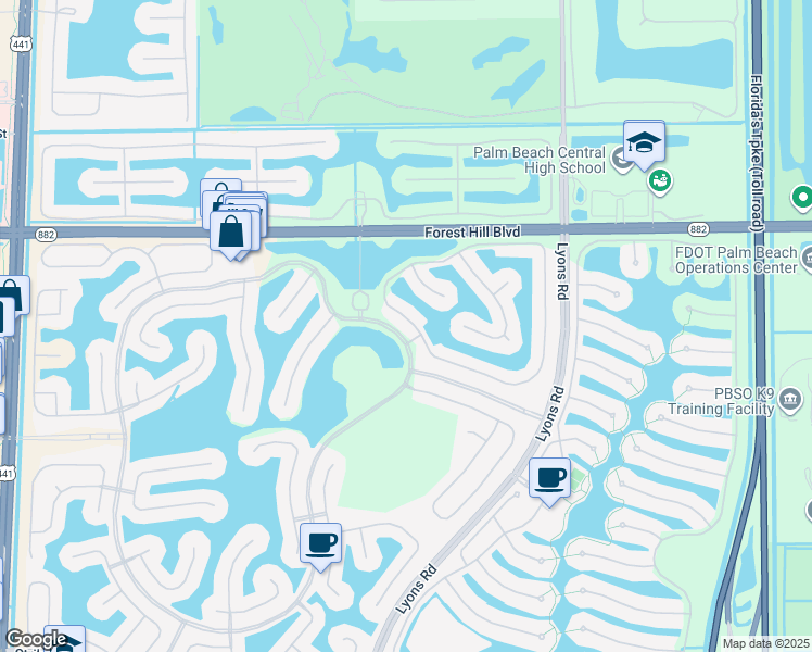 map of restaurants, bars, coffee shops, grocery stores, and more near 9082 Alexandra Circle in Wellington