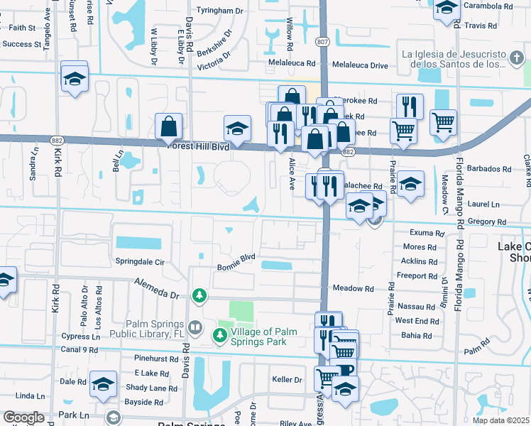 map of restaurants, bars, coffee shops, grocery stores, and more near 18704 Fairview Villas Drive in Palm Springs