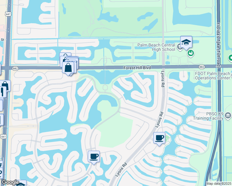 map of restaurants, bars, coffee shops, grocery stores, and more near 9082 Alexandra Circle in Wellington