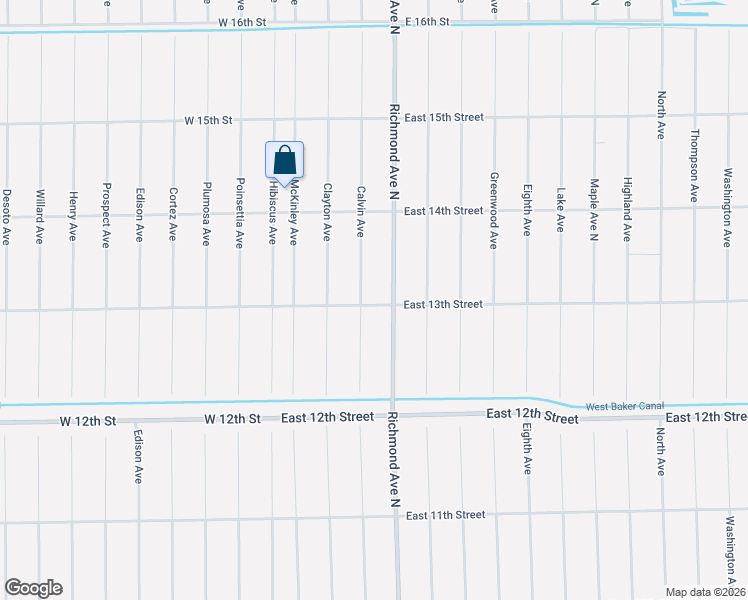 map of restaurants, bars, coffee shops, grocery stores, and more near 301 East 13th Street in Lehigh Acres