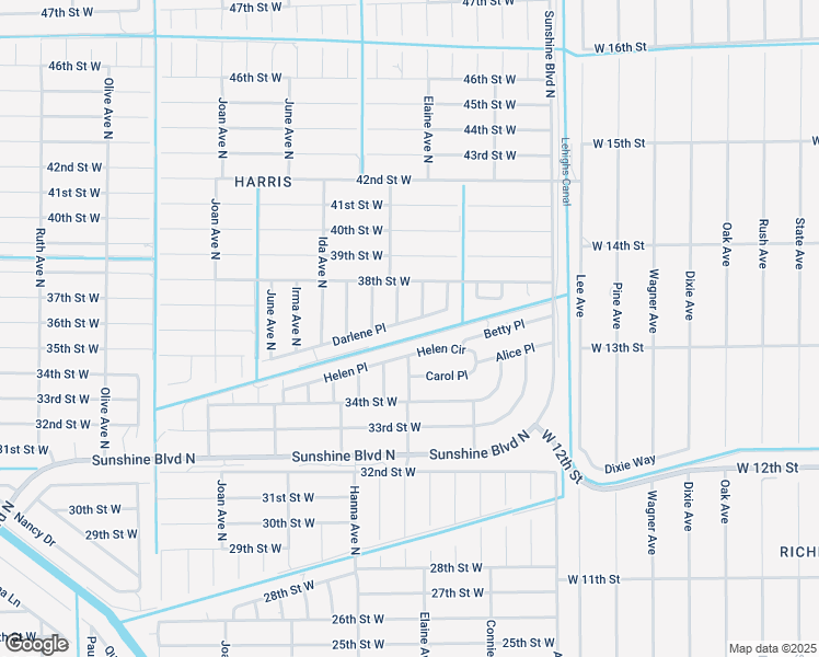 map of restaurants, bars, coffee shops, grocery stores, and more near 2615 Darlene Place in Lehigh Acres