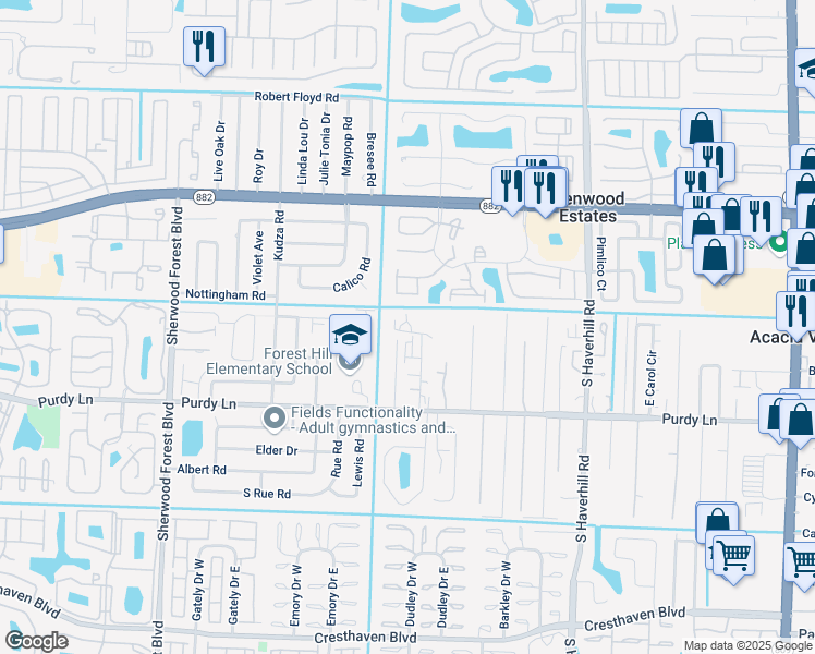 map of restaurants, bars, coffee shops, grocery stores, and more near 2054 Major Drive in West Palm Beach