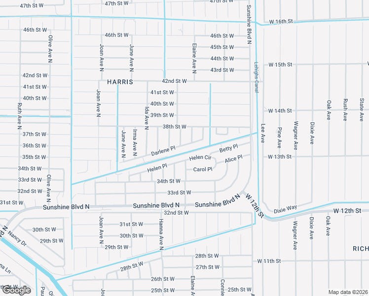 map of restaurants, bars, coffee shops, grocery stores, and more near 2615 Darlene Place in Lehigh Acres