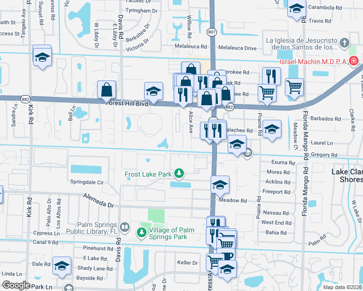map of restaurants, bars, coffee shops, grocery stores, and more near 1201 Colonial Palms Way in West Palm Beach
