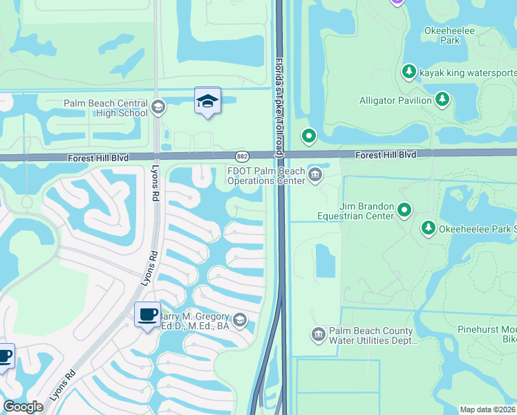 map of restaurants, bars, coffee shops, grocery stores, and more near 8019 Inagua Lane in Wellington