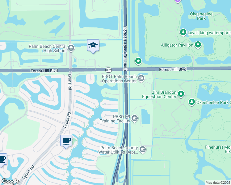 map of restaurants, bars, coffee shops, grocery stores, and more near 8010 Inagua Lane in Wellington