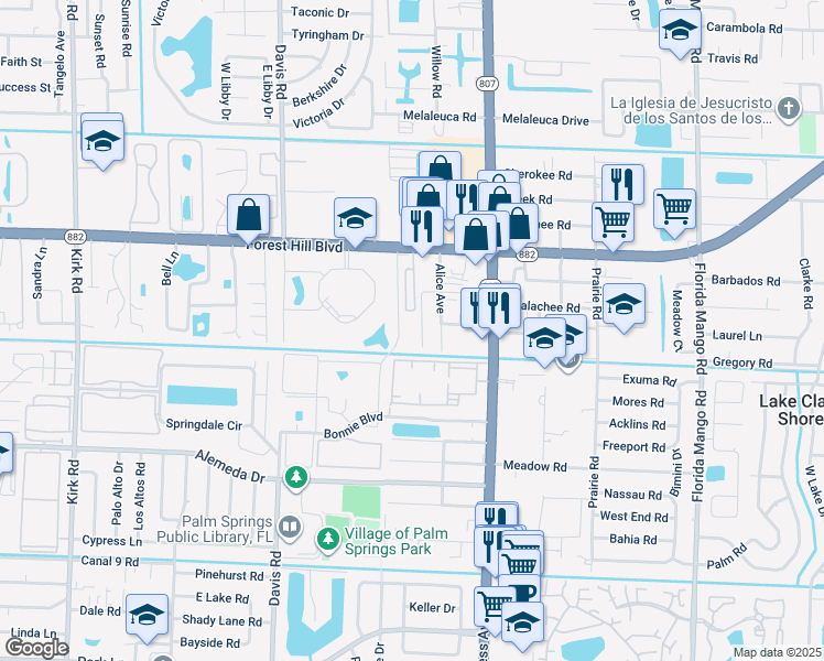 map of restaurants, bars, coffee shops, grocery stores, and more near 1217 Colonial Palms Way in West Palm Beach