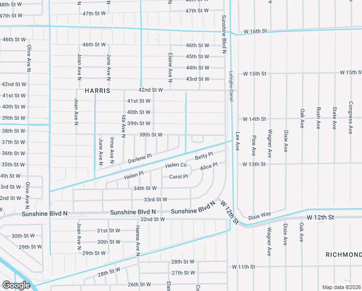 map of restaurants, bars, coffee shops, grocery stores, and more near 3705 Dora Avenue North in Lehigh Acres