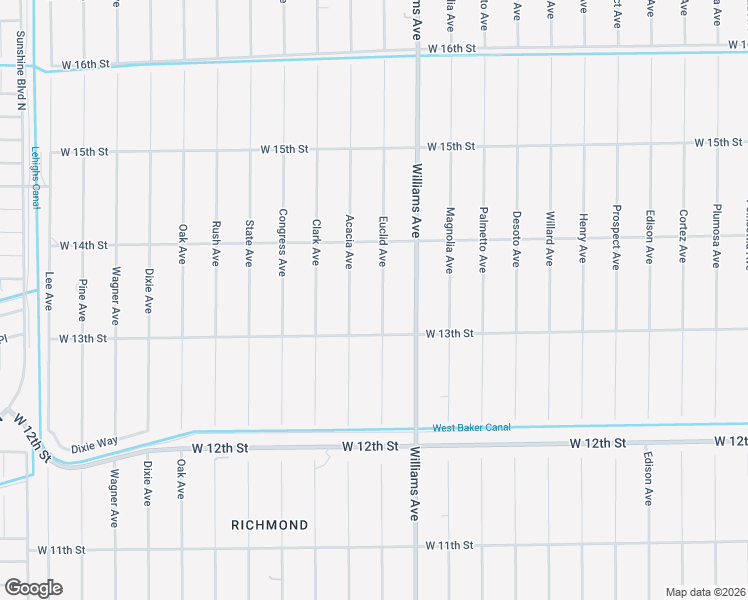 map of restaurants, bars, coffee shops, grocery stores, and more near 1309 Euclid Avenue in Lehigh Acres