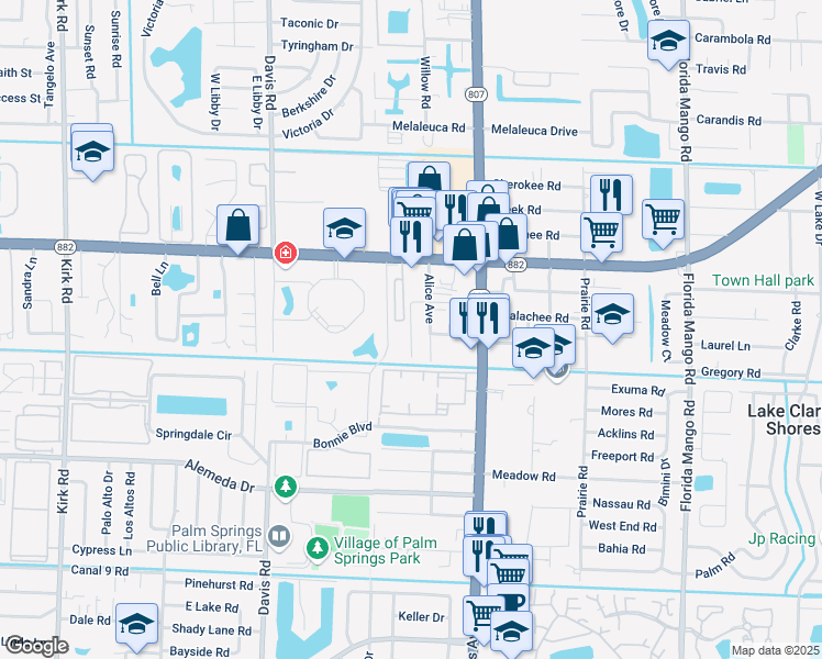 map of restaurants, bars, coffee shops, grocery stores, and more near 1129 Colonial Palms Way in West Palm Beach