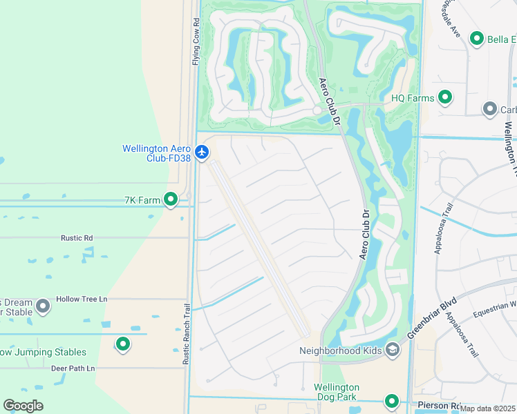 map of restaurants, bars, coffee shops, grocery stores, and more near 15675 Bellanca Lane in Wellington