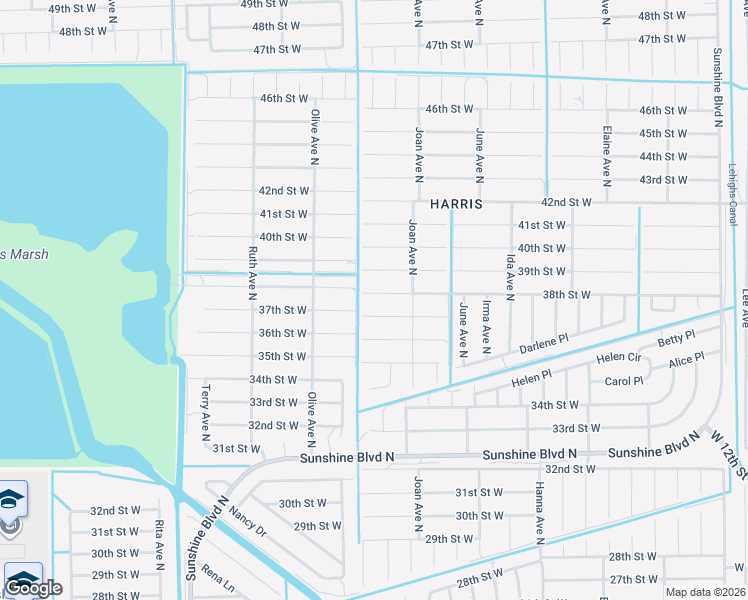 map of restaurants, bars, coffee shops, grocery stores, and more near 3011 38th Street West in Lehigh Acres