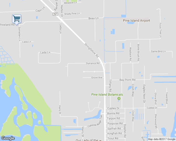 map of restaurants, bars, coffee shops, grocery stores, and more near 6183 Valeria Road in Bokeelia