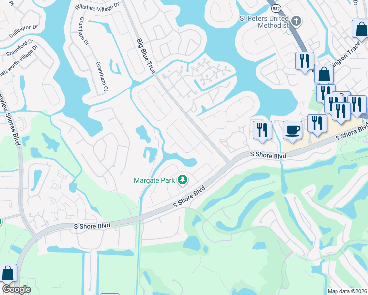 map of restaurants, bars, coffee shops, grocery stores, and more near 2057 Amesbury Circle in Wellington