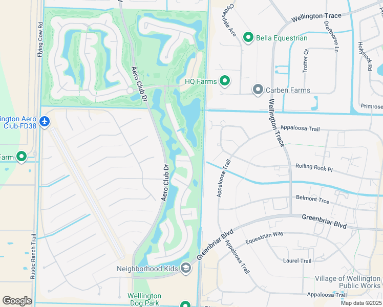 map of restaurants, bars, coffee shops, grocery stores, and more near 2254 Country Golf Drive in Wellington