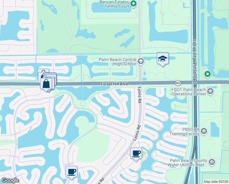 map of restaurants, bars, coffee shops, grocery stores, and more near 2146 Balsan Way in Wellington