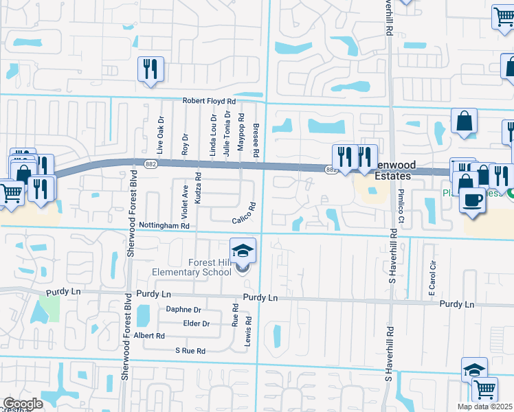 map of restaurants, bars, coffee shops, grocery stores, and more near 1868 Calico Road in West Palm Beach
